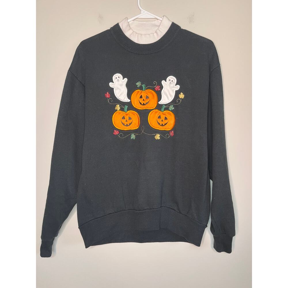 1980s Endless Designs Halloween Fall Pumpkins Ghosts Goth Kidcore Sweatshirt M